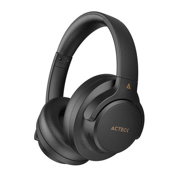Audifonos Acteck Hype Epic Hp750 / Diadema / Inalambricos / Dual Bt - Aux 3.5 Mm / Bateria 75 Hrs / Microfono Omnidireccional / Cancelacion De Ruido / Bocinas 40 Mm 20 Hz A 20 Khz / Negro / Ac-940856