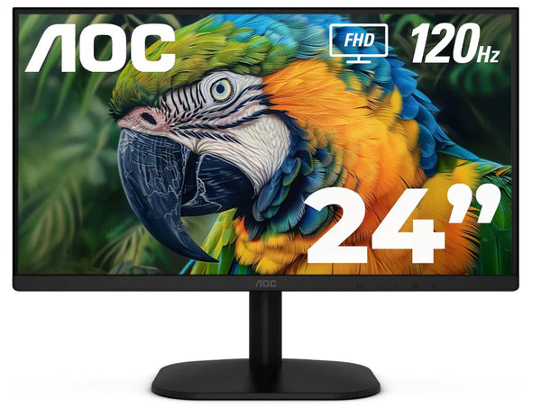Monitor Led Aoc 24B35H3 / Color Negro / Panel Ips 23.8 / Hdmi Y Vga / Aspecto 16:9 / Tiempo D.R. 1Ms / 120Hz / Full Hd 1920X1080 / Vesa 100X100 Mm / Contraste 20,000,0001 / Brillo 300 Cd/M2