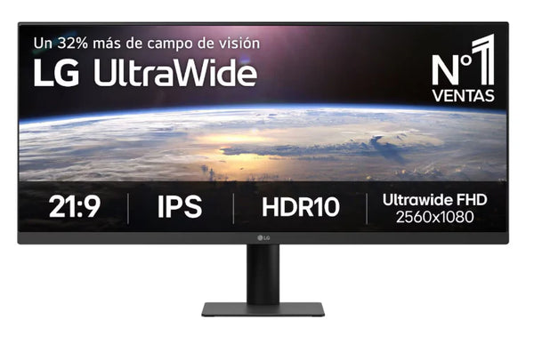 Monitor Pc Lg 29U511A Ultrawide Wfhd 29,Panel Ips,2560X1080,100Hz,Asp 21:9,Brillo 250Cd/M2,Contr 1000:1,Tr 5Ms,Hdmi,Displayport,Hdr10,Dynamic Action Sync,Black Stabilizer,Reader Mode,Vesa 100X100.