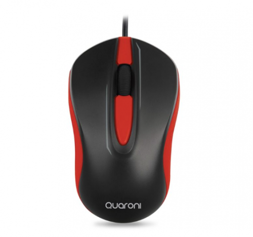 Mouse Optico Quaroni Alambrico Color Rojo 1200 Dpi