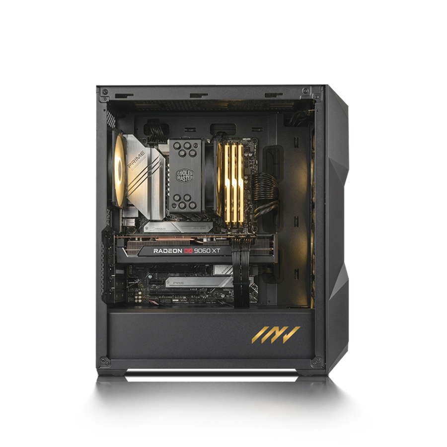 PC Profesional PNY RTX™  4500, AMD Ryzen™ 9 9900X3D, 64GB DDR5 RAM, 2TB M.2 Nvme Gen 4 SSD, Windows 11, PC Power-227,Color Negro
