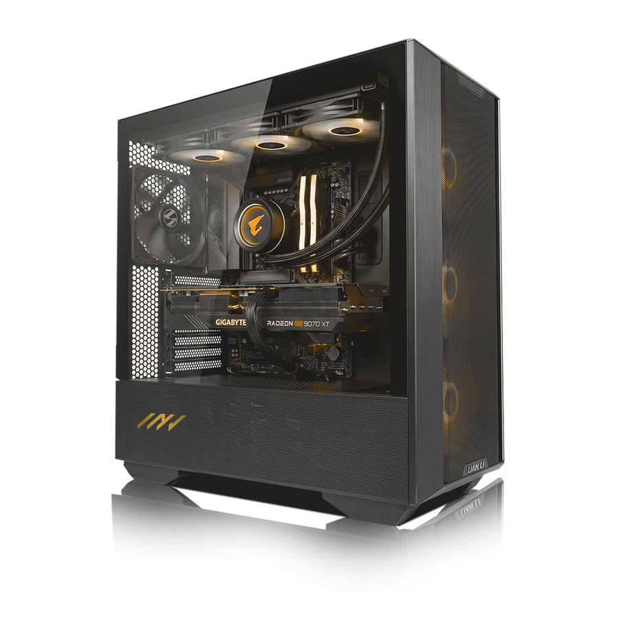PC Invictus Radeon RX 9070 XT, AMD Ryzen™ 5 9600X, 32GB DDR5 RAM, 2TB M.2 Nvme Gen 4 SSD, Windows 11, PC Power-045,Color Negro