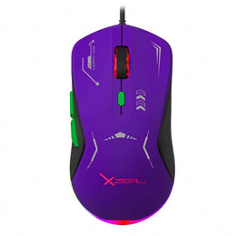Mouse Gamer Xzeal XZ-401 XZPM1MV, RGB, 7200DPI, 6 Botones, USB 1.5 m, Morado/Verde