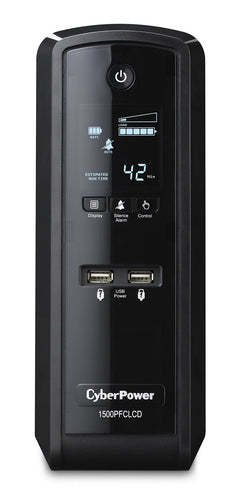 No Break CyberPower CP1500PFCLCDa, 1500 VA, 1000 W, Negro