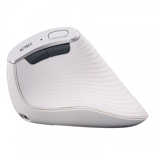 Mouse Acteck Virtuos Fitt Pro Mi770 / Vertical / Ergonomico / Inalambrico / Dual - Usb - Bluetooth / Recargable / Optico / 2400 Dpi Ajustable / 8 Botones Scroll / Blanco / Ac-936217