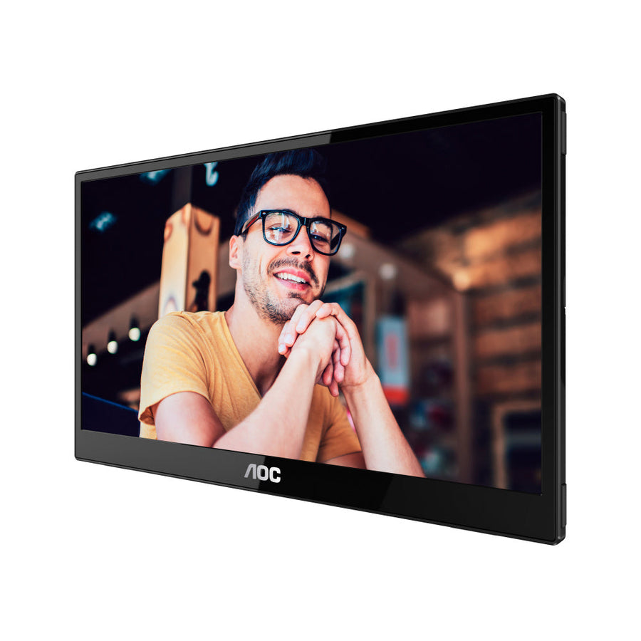 Monitor Portatil Led Aoc 16T20 / Color Negro / Panel Ips 15.6 / Usb-C / Aspecto 16:9 / T.D.Respuesta 20Ms / Resolucion 1920 X 1080 / 60 Hz / Contraste 50M:1 / Brillo 230 Cd/M2 / 3 A?Os De Garantia
