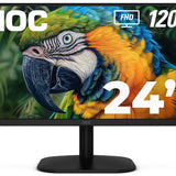 Monitor Led Aoc 24B35H3 / Color Negro / Panel Ips 23.8 / Hdmi Y Vga / Aspecto 16:9 / Tiempo D.R. 1Ms / 120Hz / Full Hd  1920X1080 / Vesa 100X100 Mm / Contraste 20,000,0001 / Brillo 300 Cd/M2