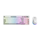 Kit Gamer Balam Rush Squad Conquest Pro Kg525 / Teclado Y Mouse / Dual / Dongle Usb - Bt / Espa?Ol / 97 Teclas / Recargable / Iluminacion Rgb / Win / Optico / 7200 Dpi Ajustable / Blanco / Br-940436