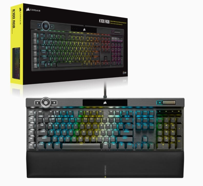PC Gamer Teclado Gamer Corsair K100 RGB, Teclado Mecánico, Corsair OPX, Alámbrico, Negro (Inglés) - Invictus PC Mexico