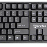 Kit de Teclado y Mouse Manhattan 178990, Inalámbrico, USB, Negro (Español)