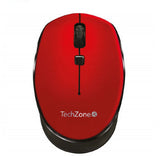 Mouse Ergonómico TechZone Óptico TZ19MOU01-INA, Inalámbrico, USB, 1600DPI, Rojo