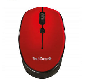 Mouse Ergonómico TechZone Óptico TZ19MOU01-INA, Inalámbrico, USB, 1600DPI, Rojo