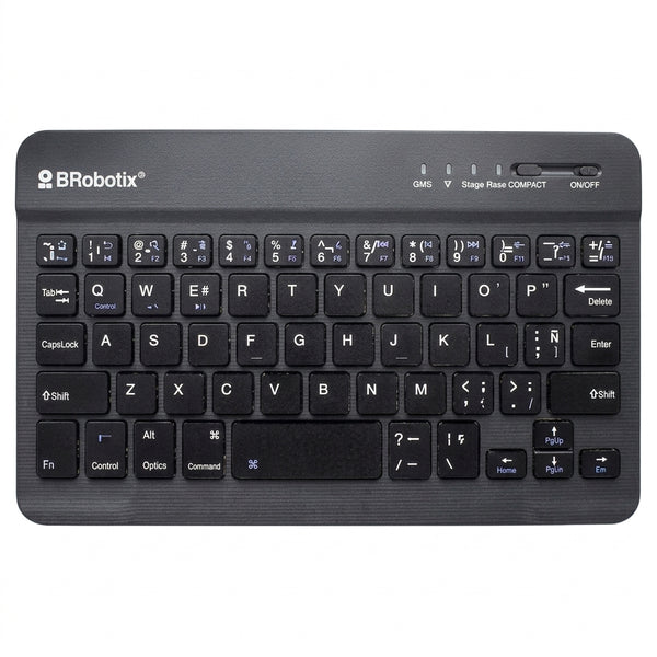 Teclado BROBOTIX 6006436 Inalámbrico Bluetooth, Negro