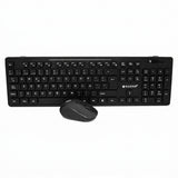 Kit Teclado y Mouse Naceb NA-0123 Inalámbrico RF, 104 Teclas, 1600 DPI, Negro