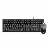 Kit Teclado y Mouse Alámbrico Stylos STPKTM4B, 105 Teclas, Mouse 3 Botones, USB, Negro