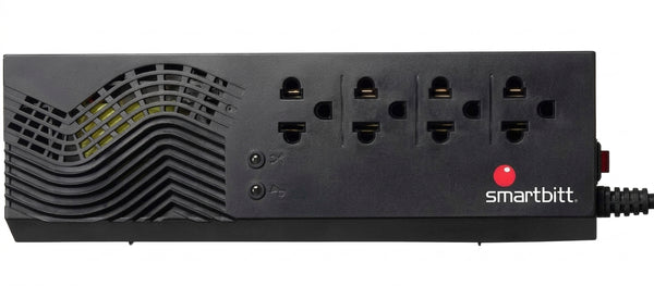 Regulador SMARTBITT SBAVR1200S, 1200 VA, 600 W, 4 contactos, Negro