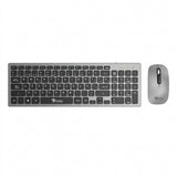 Kit Teclado y Mouse Stylos STPKTM6G Inalámbrico 96 Teclas Mouse 5 Botones 1600DPI, Negro/Gris